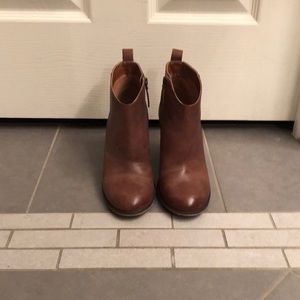 BP Cognac Leather Ankle Boots Like New